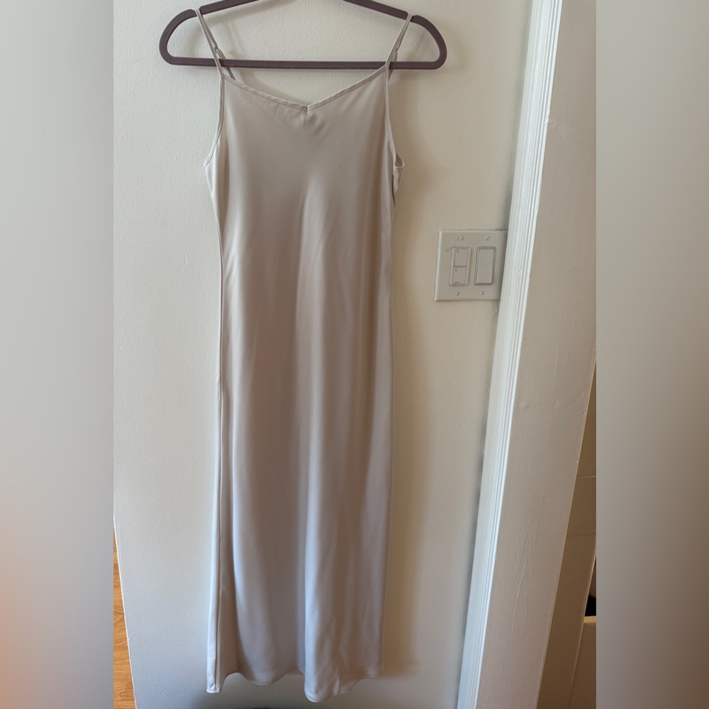 Rachel Zoe Slip Maxi Dress in Taupe Beige